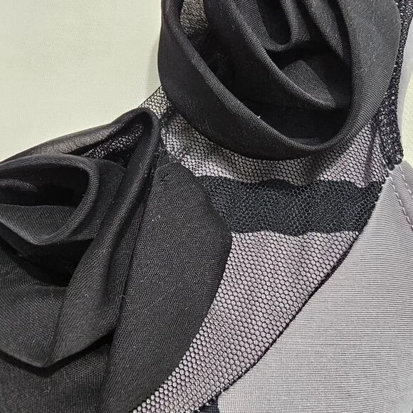 Vibe Floral Rose Mesh Detail Top Retro Sleeveless Gray And Yellow Tank Top - Picture 4 of 6